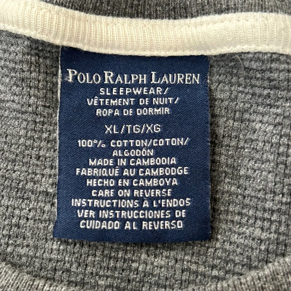 Polo Ralph Lauren Men's‎ XL Gray Cotton Sleep Shirt Long Sleeve Logo Tee